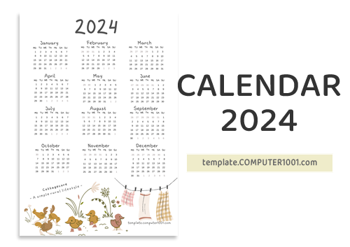 Kalender 2024 Calendar PDF Cottagecore