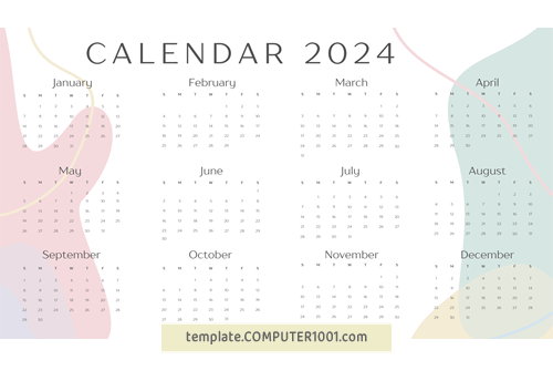 Kalender 2024 Calendar PDF Blue