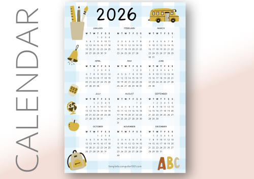 Kalender 2026 PDF Let's Go to School Calendar PDF Free