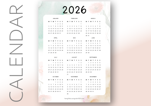 Kalender 2026 PDF Soft Pastel Free Calendar PDF
