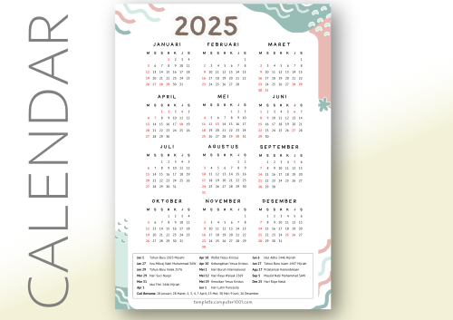 Download Kalender 2025 Indonesia Aesthetic Abstract Pastel