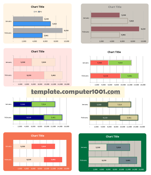 Contoh Template Grafik Diagram Batang Excel Gratis (Free Bar Chart Excel Template)