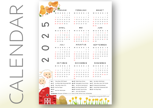 Download Kalender Indonesia 2025 Lengkap Tanggal Merah Harvest Moon