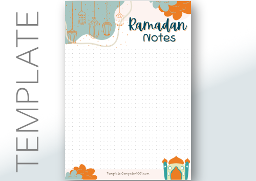 Ramadan Notes Dotted Paper Template PDF