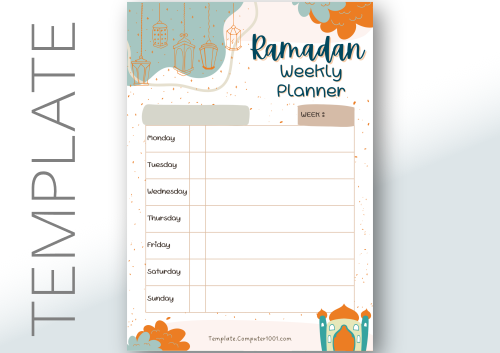 Ramadan Weekly Planner Template PDF Ramadan Planner