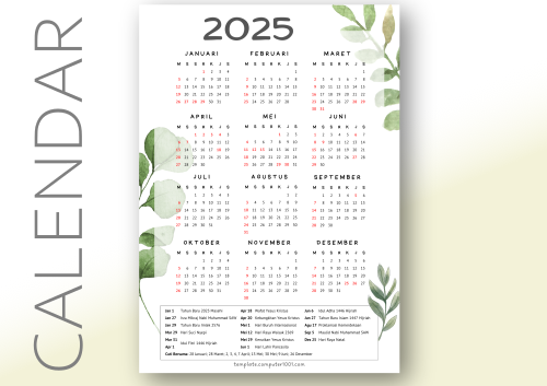 Download Kalender 2025 Indonesia PDF Free Something Green