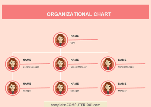 Template Struktur Organisasi Word Red Pink Picture