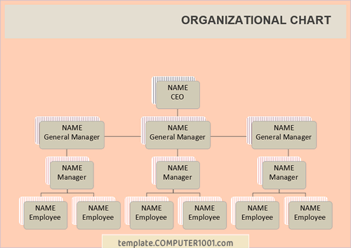 Template Struktur Organisasi Word Rectangle Pattern