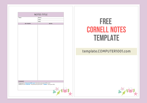 Cornell Notes Template Word Crab