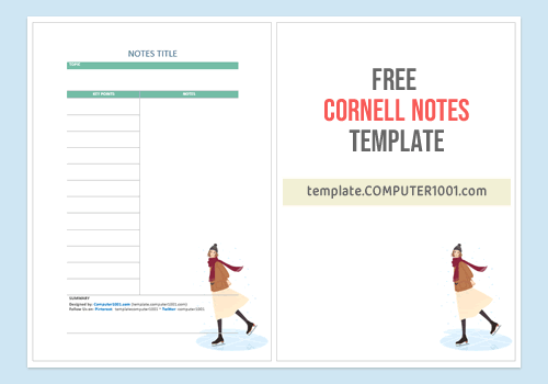 Pretty Cornell Notes Template Word Girl 3