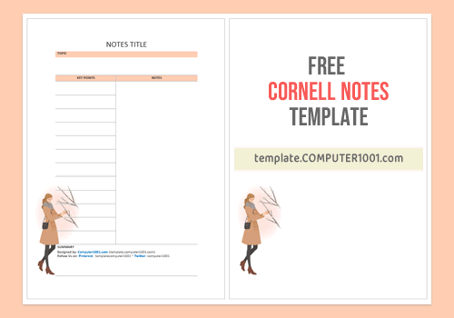 Pretty Cornell Notes Template Word Girl 4