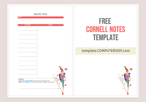 Pretty Cornell Notes Template Word Girl 7