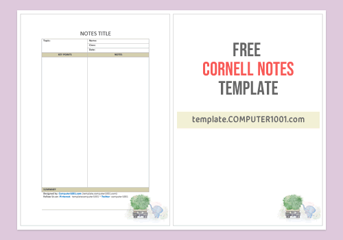 Cornell Notes Template Word Grass Elephant
