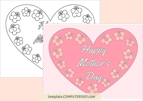 Happy Mother’s Day Card Coloring Page PDF