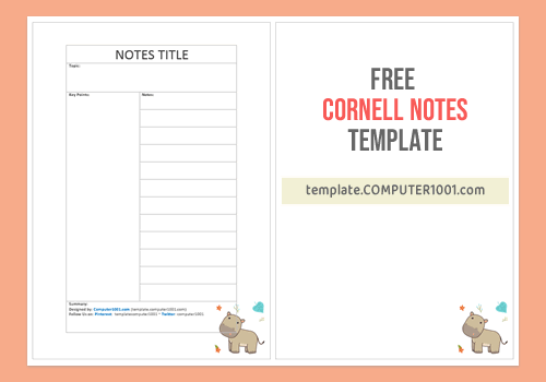 Cornell Notes Template Word Hippo