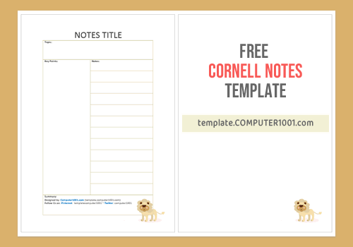 Lion Cornell Notes Template