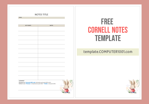 Cornell Notes Template Word Rabbit