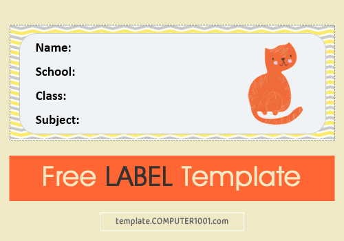 Label Template Word TJ Label 100 Orange Cat