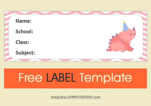 Label Template Word TJ Label 100 Pink Dino