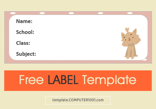 Label Template Word TJ Label 100 Cute Dog A