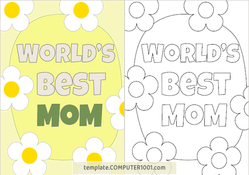 Mother’s Day Card Coloring Page PDF World’s Best Mom