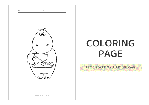 Cute Hippo Coloring Page PDF 10