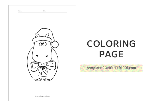 Cute Hippo Coloring Page PDF 11