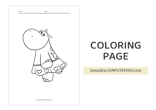 Cute Hippo Coloring Page PDF 12