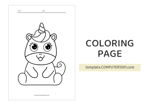 Cute Unicorn Coloring Page PDF 18
