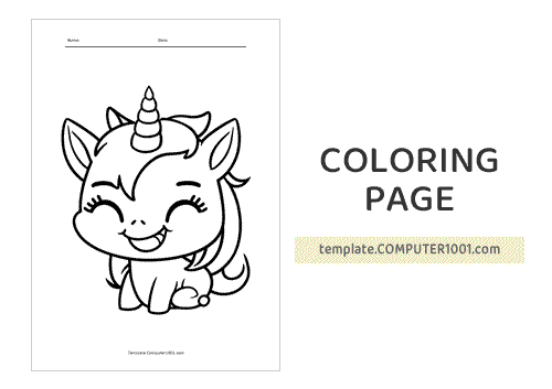 Cute Unicorn Coloring Page PDF 20