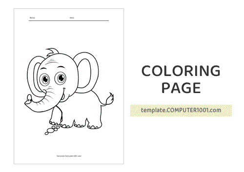 Cute Elephant Coloring Page PDF 7