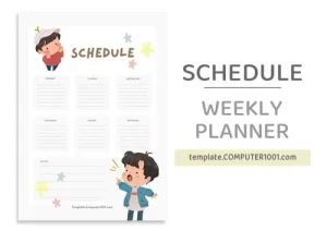 Weekly Schedule Template PDF For Boy