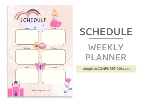 Fairy Tale Weekly Schedule Template PDF Weekly Planner
