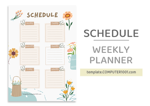 Weekly Schedule Template PDF Floral