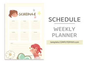 Weekly Schedule Template PDF For Girl Weekly Planner