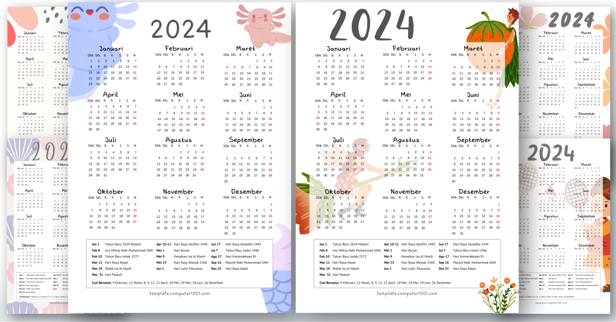 Kalender 2024 Indonesia PDF Lengkap Tanggal Merah