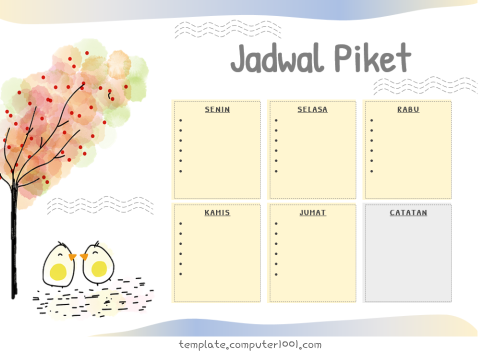 Template Jadwal Piket Word Tree
