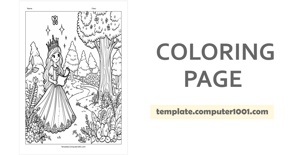 Princess Coloring Page PDF C21