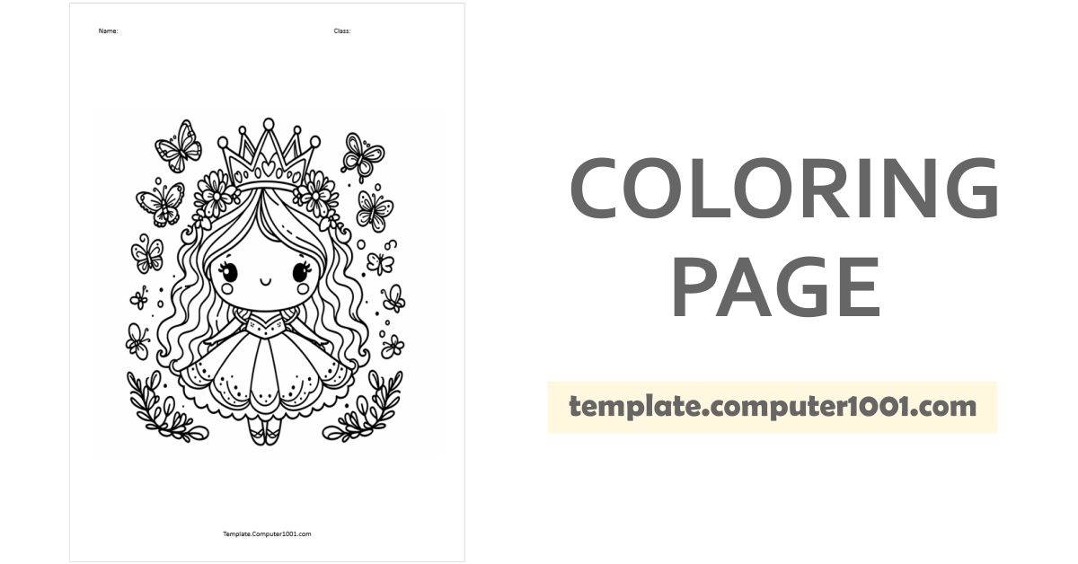 C23 Princess Coloring Page Computer1001