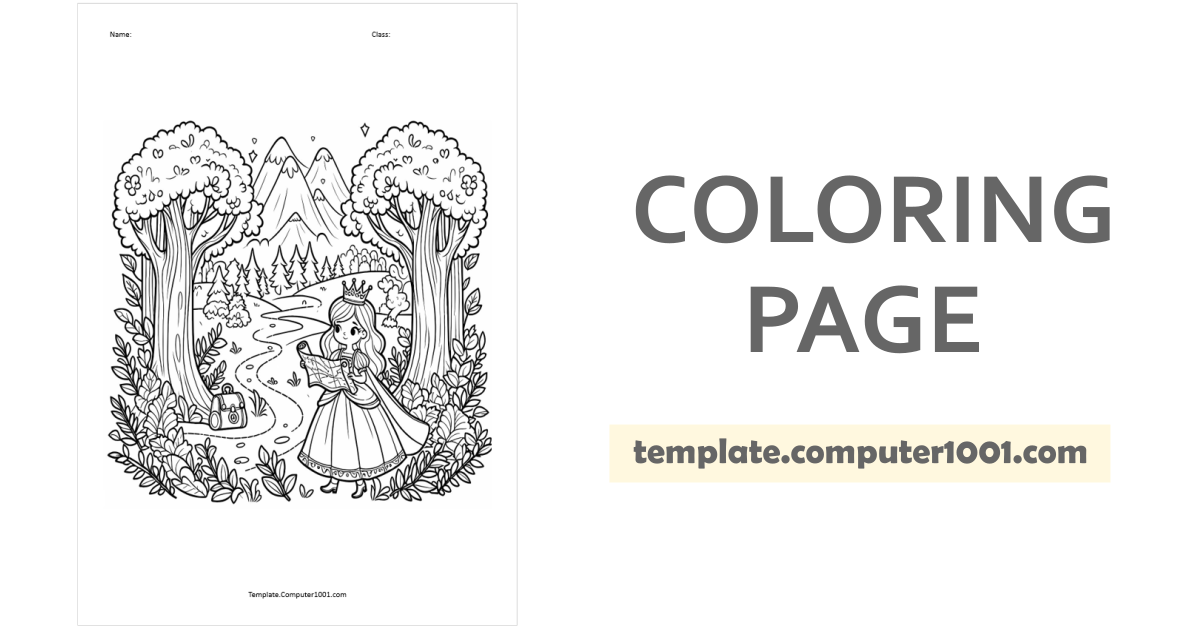 C25 Princess Coloring Page Computer1001