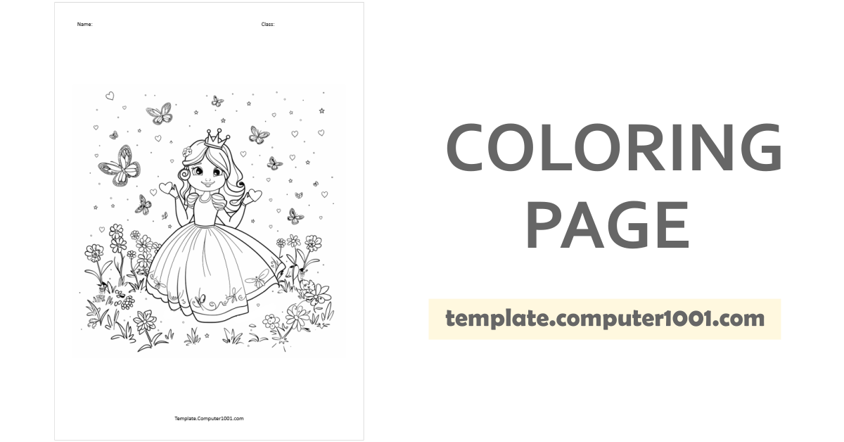 C26 Princess Coloring Page Computer1001