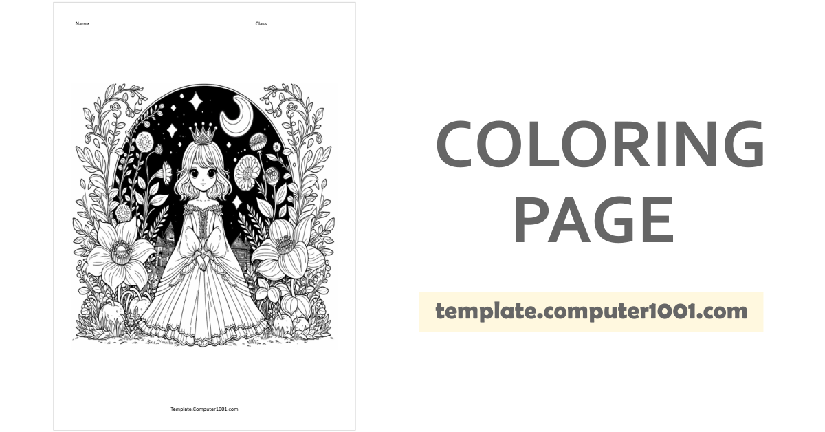 Princess Coloring Page PDF C28