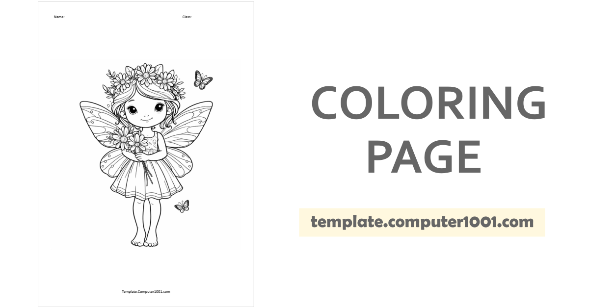 Fairy Coloring Page PDF C30