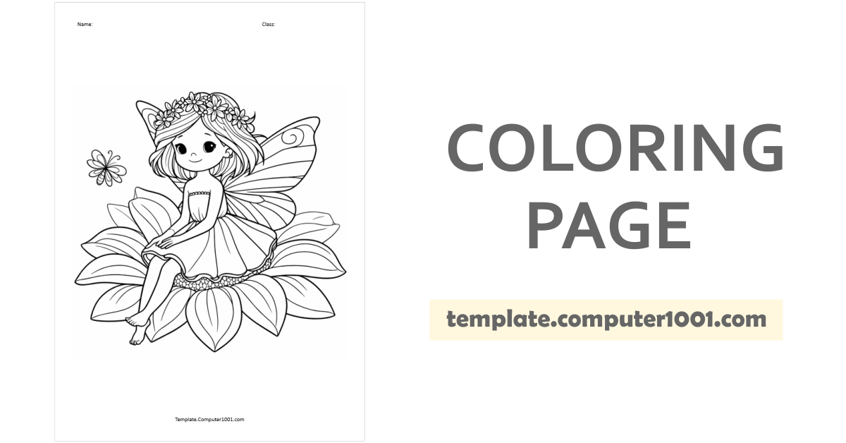 Fairy Coloring Page PDF C32
