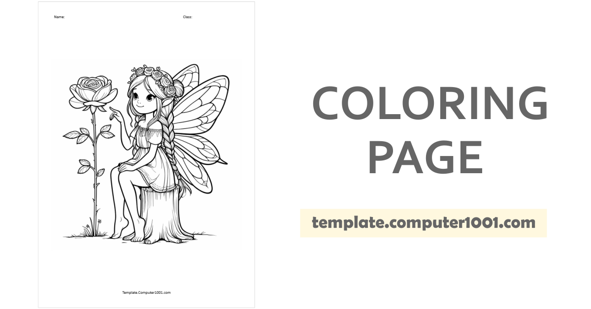 C33 Fairy Coloring Page Free Pdf Computer1001