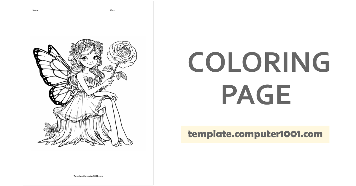 Fairy Coloring Page PDF C34