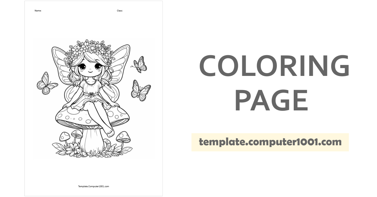 Fairy Coloring Page PDF C35