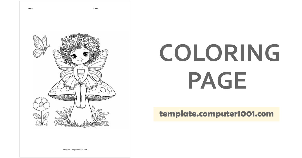 Fairy Coloring Page PDF C36
