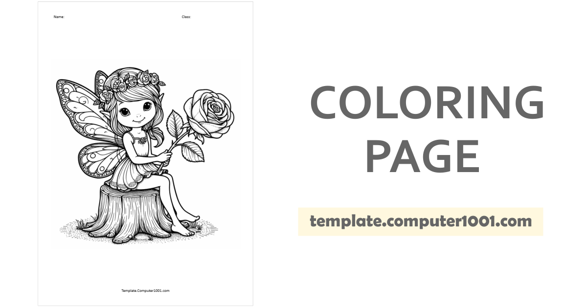 Fairy Coloring Page PDF C37