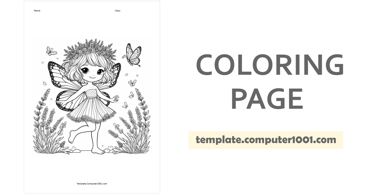 Fairy Coloring Page PDF C39